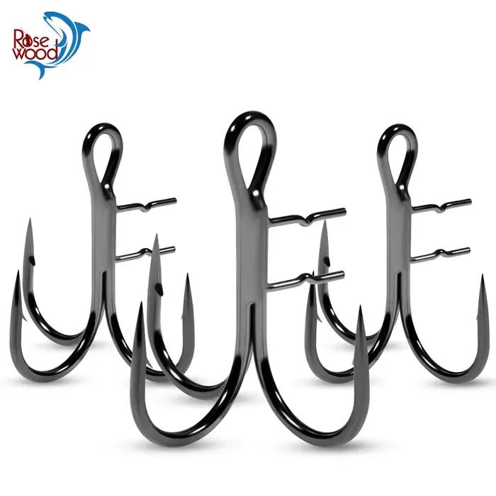 Hameçon triple extra tranchant pour leurres souples shad, tailles 4 à 1/0, avec porte-hameçon - pêche aux leurres