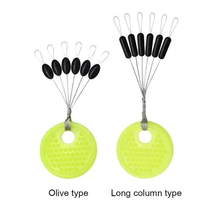 Flotteur pêche silencieux ovale en caoutchouc noir pour carpe et pêche à la mouche