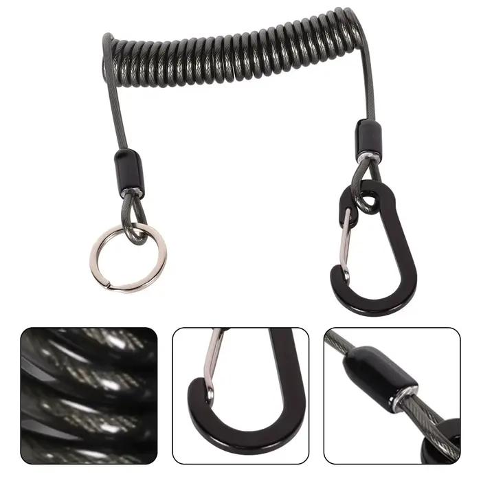 Lanyard anti-perte canne à pêche avec ressort spiralé et mousqueton pour émerillons et leurres