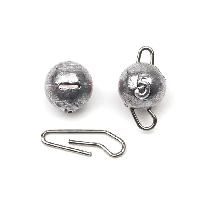 Lot de 5 plombs de pêche bullet et ronds de 3g à 28g avec émerillon pour