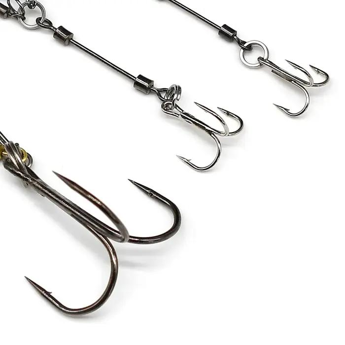 Montage Pike Stinger Rig MNFT avec hameçons triples et plombs réglables pour swimbaits pêche brochet