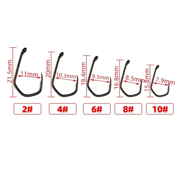 Hameçons carp fishing micro barbelés PTFE 15 pièces Hirisi - acier haute carbone pour pêche précise