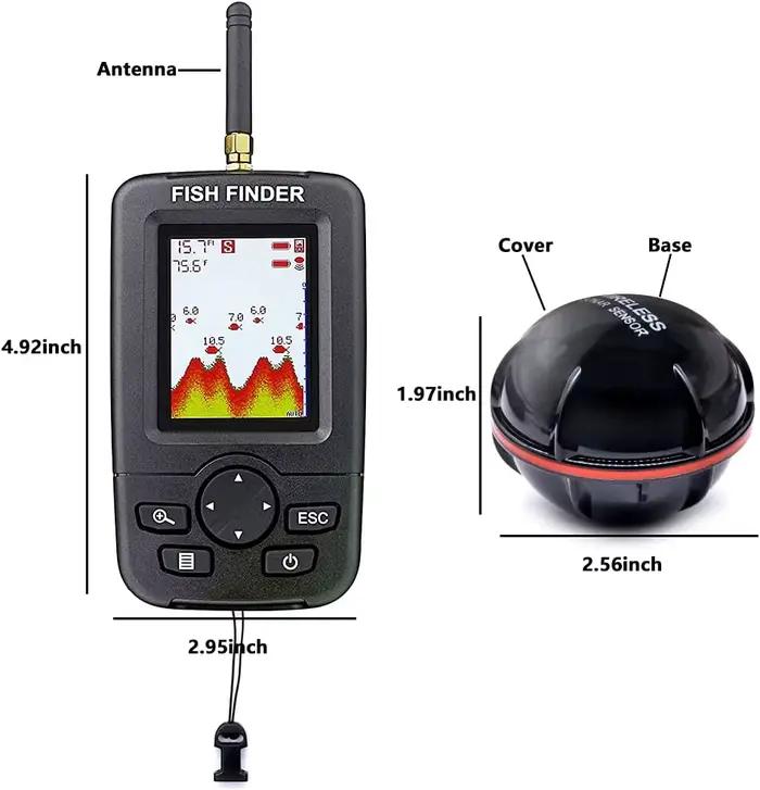 Détecteur poissons sans fil Pupopan sonar alertes pêche échosondeur portable pour eau douce et mer