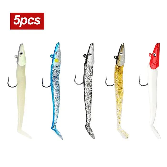 5 Leurres Souples Pêche 10g 11cm avec Cuillère - Leurre Artificiel Wobbler pour Carnassiers