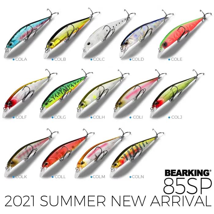 Leurre dur BEARKING 85mm 8g minnow professionnel plongeant 1.3-1.8m 14 couleurs pêche carnassiers