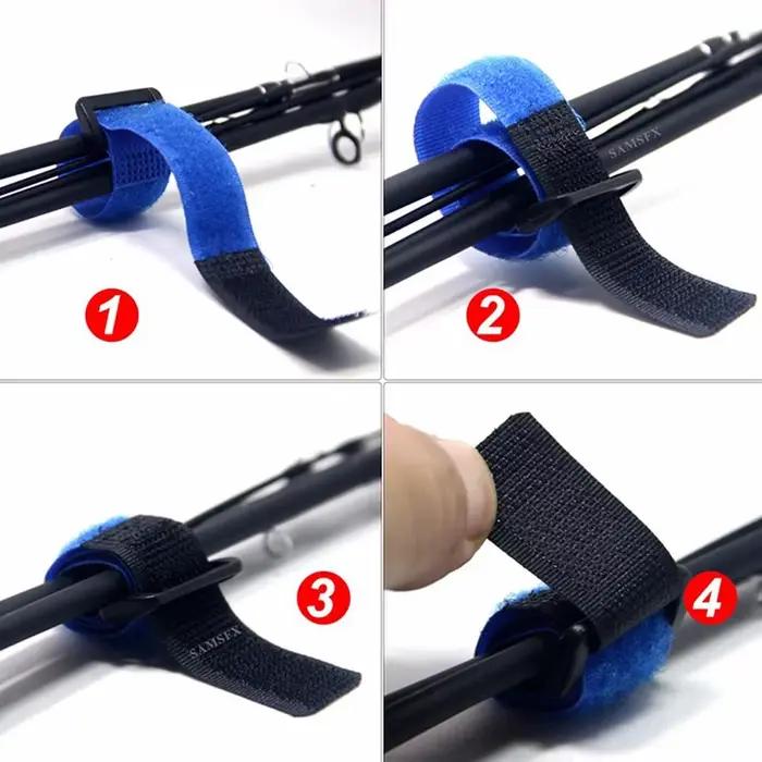 Sangle de fixation pour canne à pêche - Porte-canne réglable avec boucles et attaches pour pêche sportive