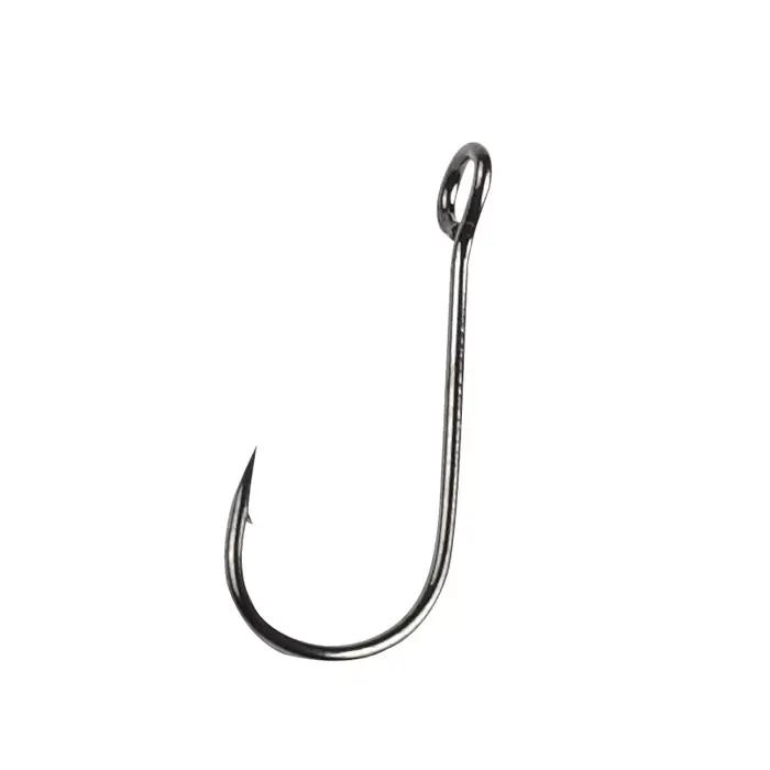 Hameçons pêche au ver avec grande anneau acier carbone 20 pièces pour appâts volumineux