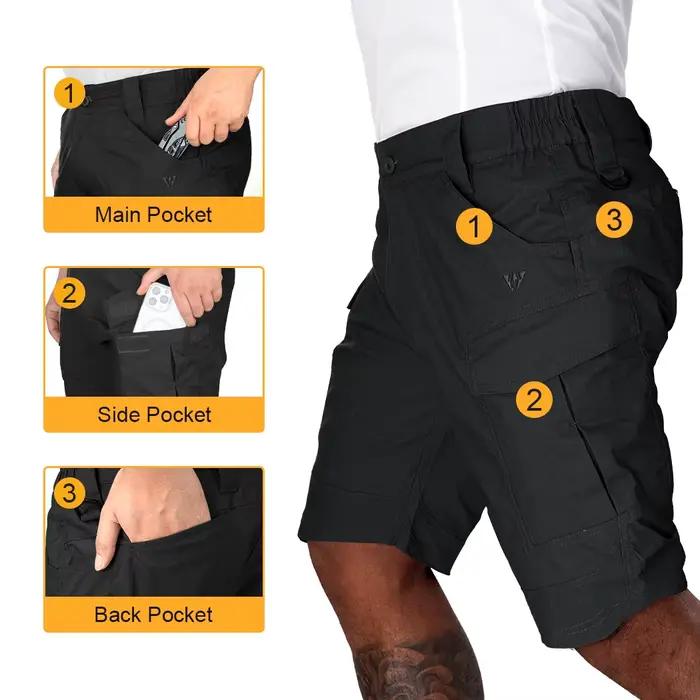 Short tactique pêche IDOGEAR homme séchage rapide multi-poches stretch randonnée vélo été