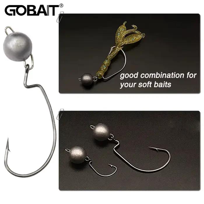 Kit 5 Têtes Plombées Métal Worm Hooks 2g à 18g pour Pêche en Herbiers avec Montage Weedless