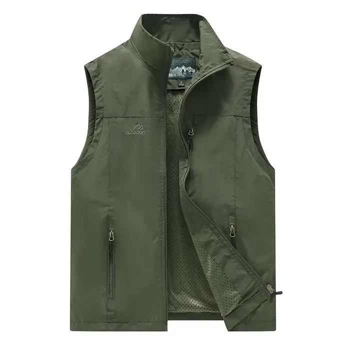 Veste légère homme printemps pêche photographie loisirs extérieur décontractée sans manches