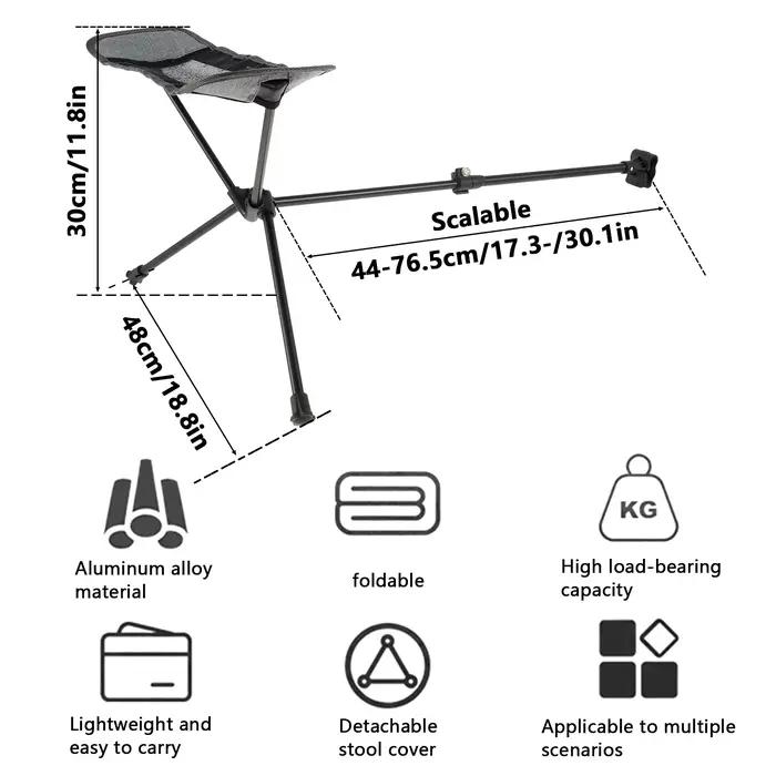 Repose-pieds pliant chaise camping pêche - Accessoire réglable pour siège hamac pêche confortable