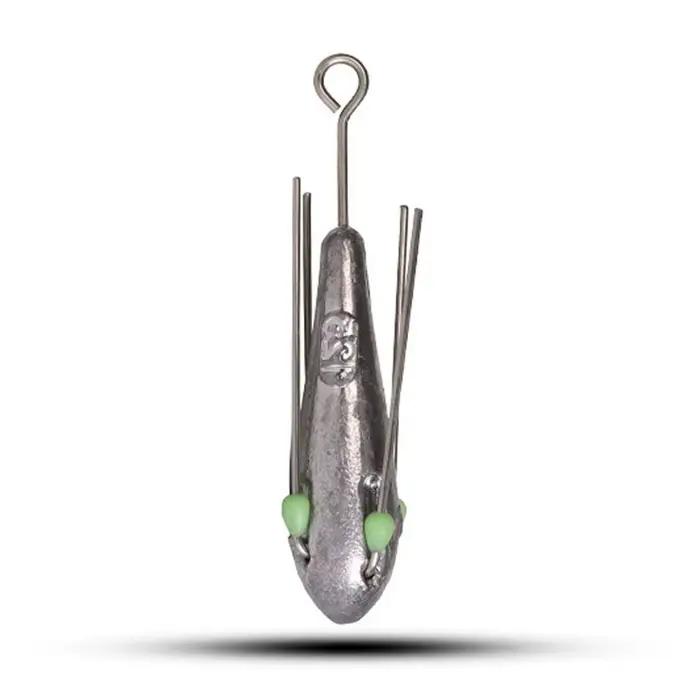 Plombs de pêche lumineux 50g-110g avec perle résistants à l'usure pour technique drop shot et connexions