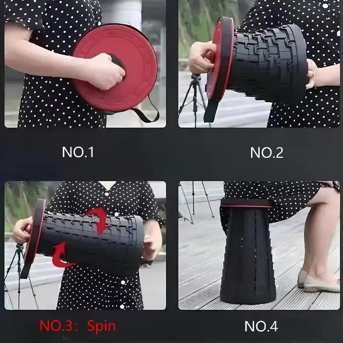 Tabouret télescopique pêche réglable pliant extérieur voyage rangement arc-en-ciel portable usage plage camping détente