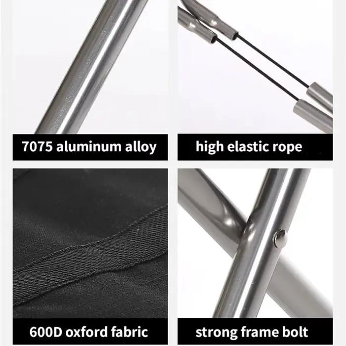 Chaise pêche aluminium pliante portable légère pour camping et extérieur