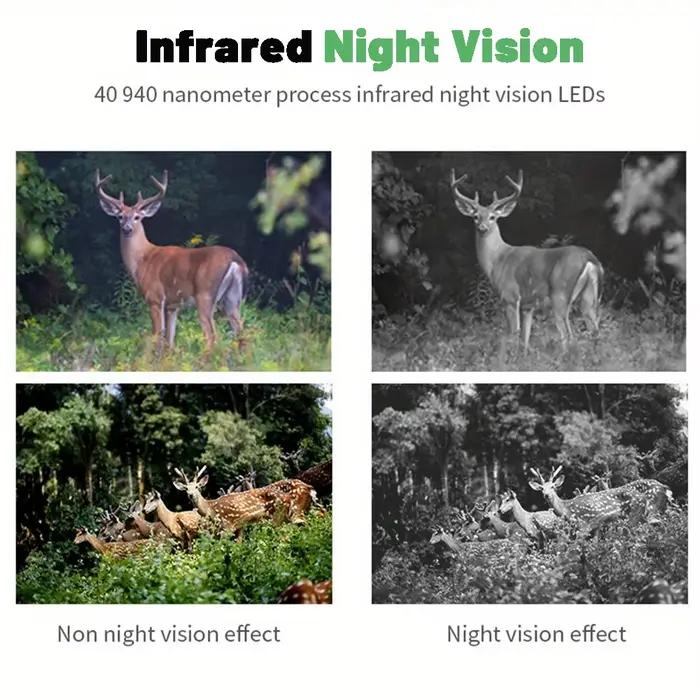 Caméra de chasse 1080P vision nocturne 940nm détection mouvement pour piège photo animalier extérieur