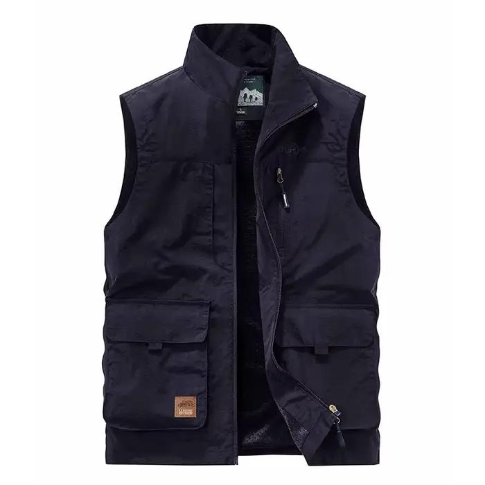 Gilet homme pêche randonnée multi-poches léger style utilitaire décontracté été printemps