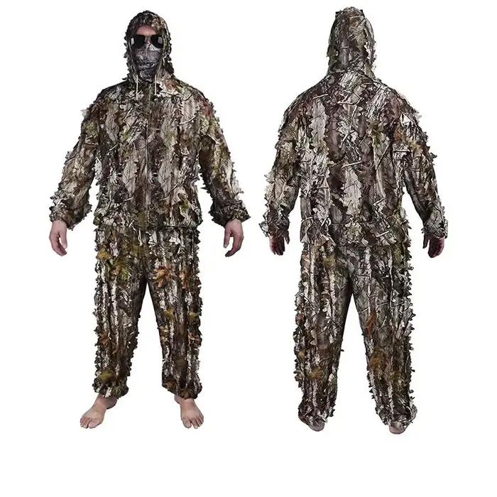 Ensemble pêche Ghillie 3D coupe arbre - protection UV observation oiseaux chasse jungle