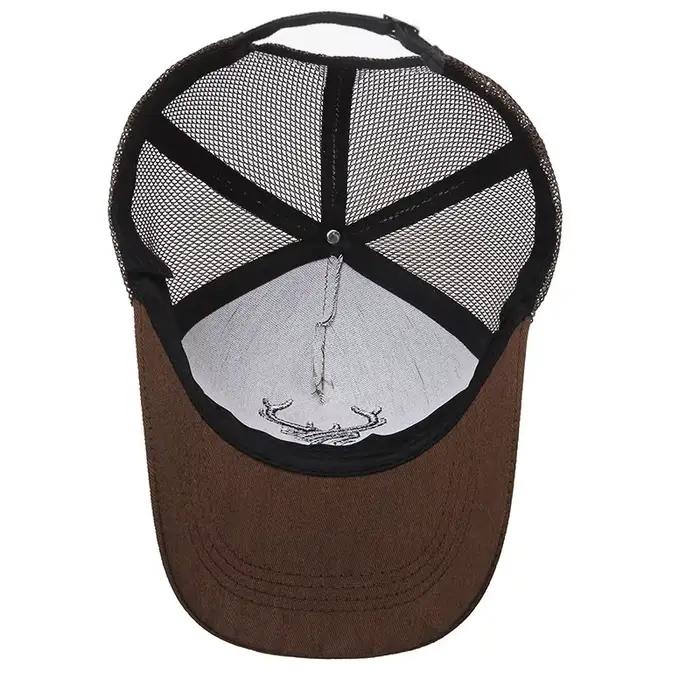Casquette pêche broderie bois d'animaux ajustable protection UV été pêche en forêt