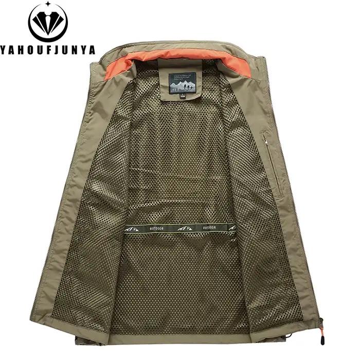 Veste sans manches multi-poches pour pêche printemps été 2024 couleur unie grande taille 6XL