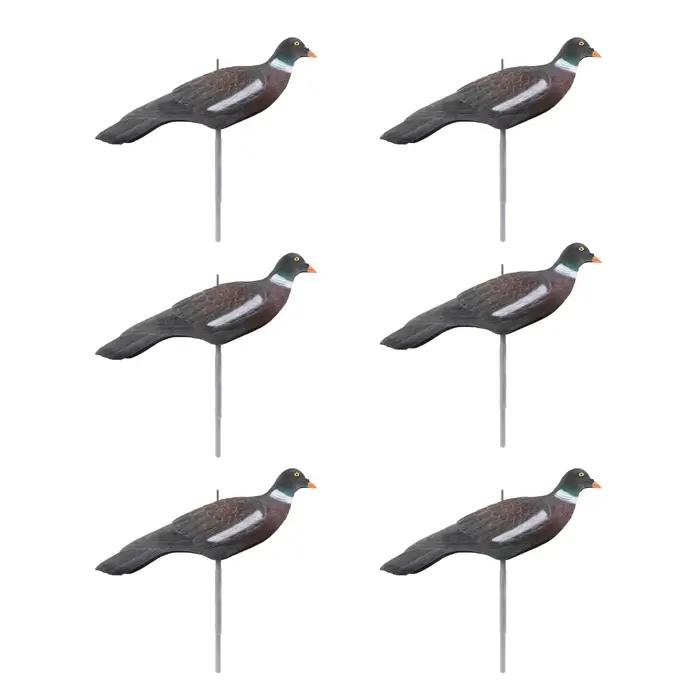 Leurres pigeons GUGULUZA 1/3/6 pièces 40cm réalistes 3D avec piquets - Épouvantail jardin décor extérieur