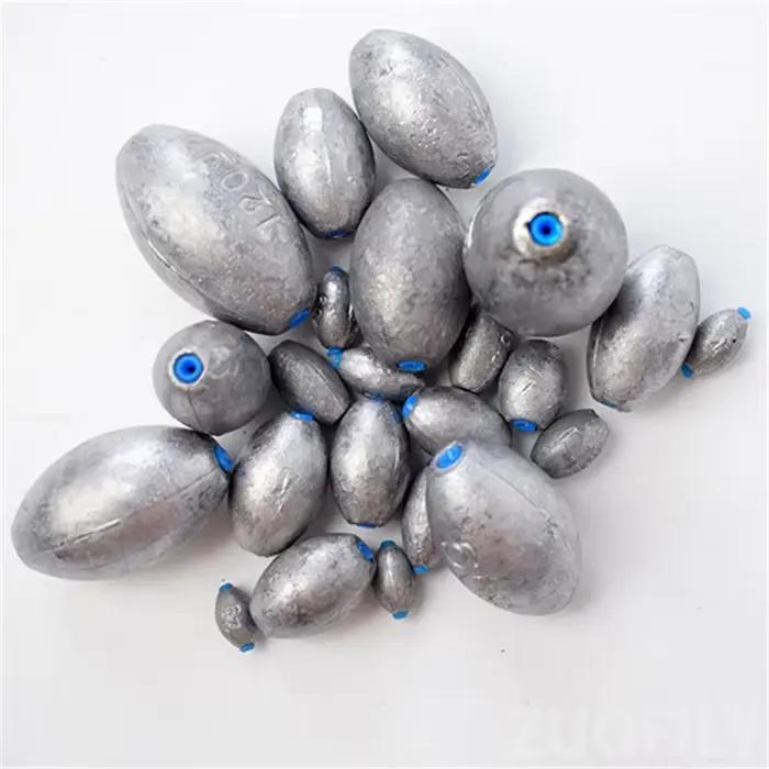 10 plombs oliviers creux avec bouchon plastique - poids de pêche 10 à 60g pour montages coulissants