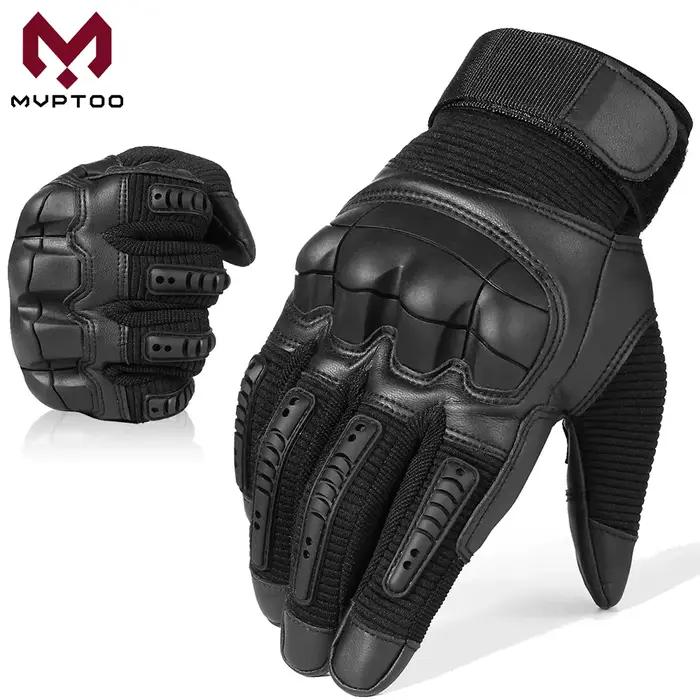 Gants tactiques pleine main écran tactile pêche vélo airsoft - Cuir PU antidérapant hommes