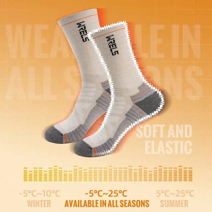 Chaussettes laine mérinos WRELS pêche randonnée hiver épaisses thermo-régulantes sport lot