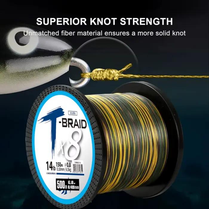 Ligne de pêche PE multifilament Asura 8 brins 4 tresses 1000m 3000m pour carpe et mer