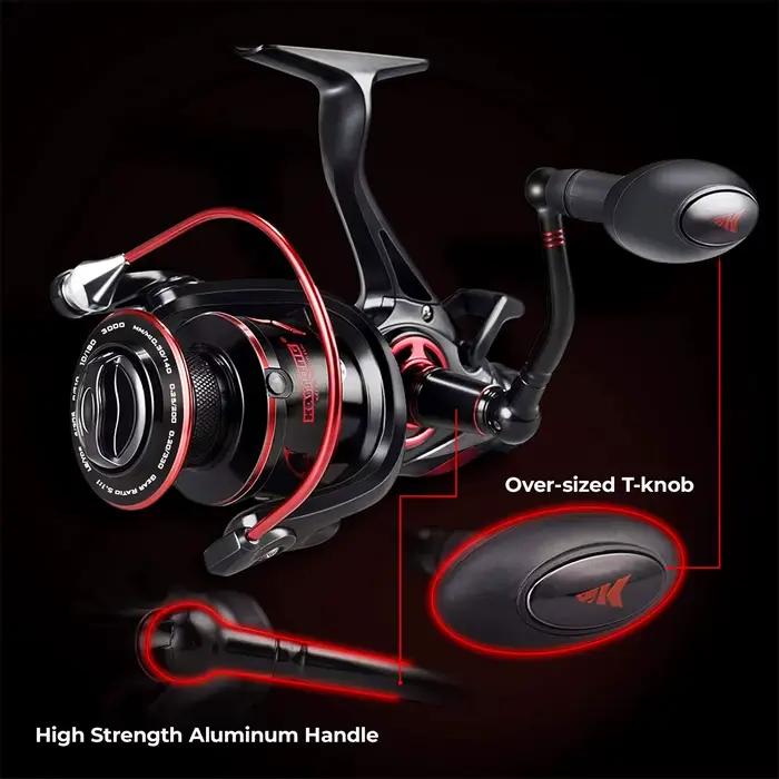 Moulinet pêche spinning KastKing Sharky Baitfeeder III - Frein carbone et roulements acier pour live liner