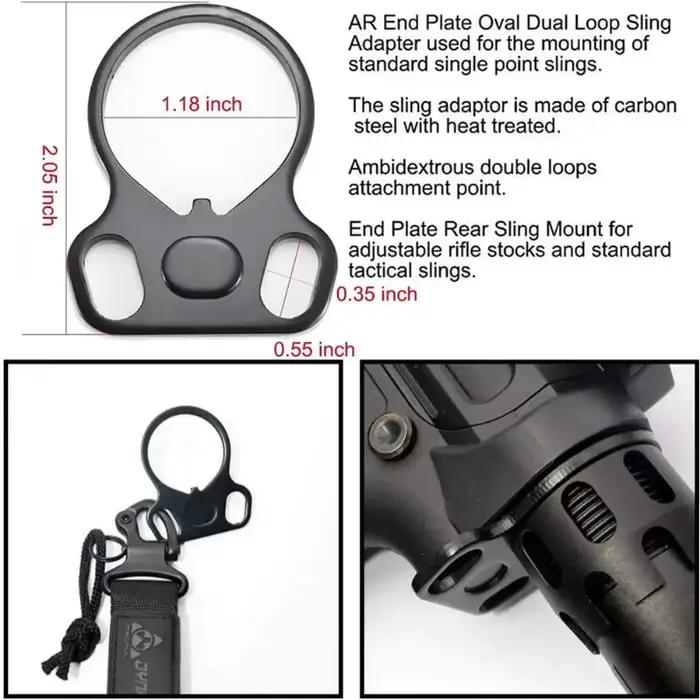 Adaptateur de bretelle tactique pour AR-15 - Montage ambidextre pour équipement de pêche