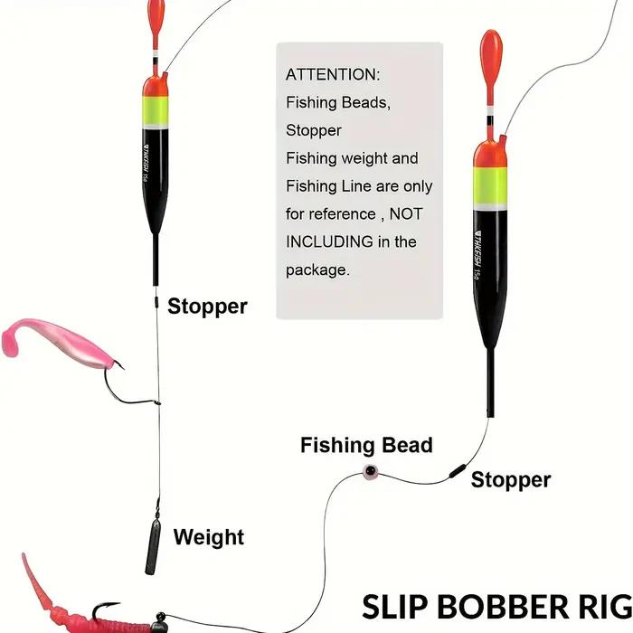 5 flotteurs coulissants en bois de balsa premium pour eau douce et mer - Set avec stops et plombs