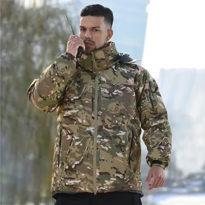 Tenue hiver chasse pêche camouflage épaisse imperméable - veste pantalon tactique résistant