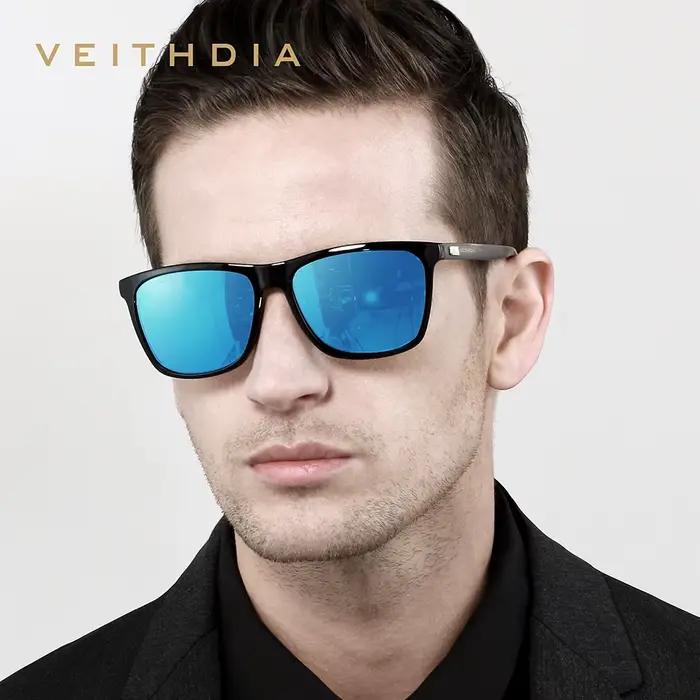 Lunettes de soleil polarisées VEITHDIA rétro pour pêche - Cadre aluminium+TR90 vintage
