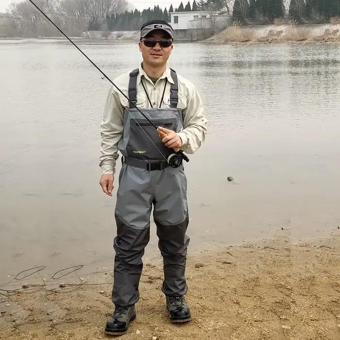 Waders de pêche Goture avec bottes intégrées 100% imperméables respirants - Pour pêche à la mouche et chasse