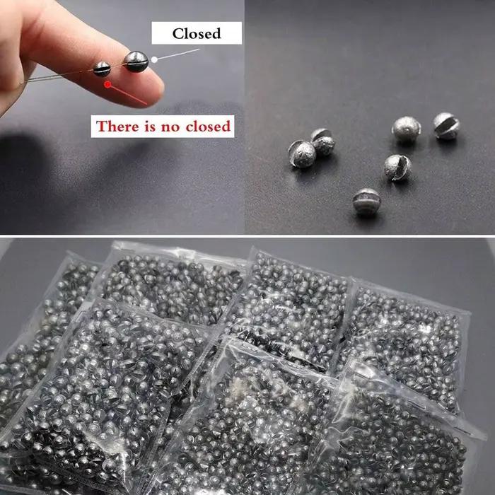 Plombs fendus amovibles 100 pièces pour pêche - Plombages ronds en plomb pour lignes
