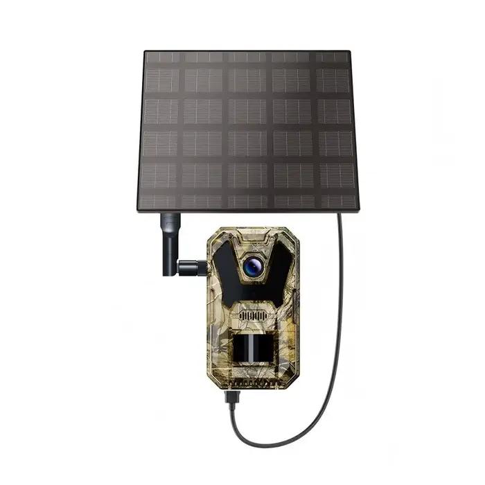 Nouvelle caméra de chasse 4G 4K avec panneau solaire - Détection PIR et application mobile