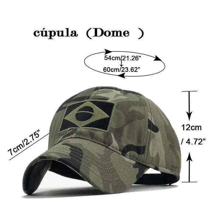 Casquette Baseball Brodée Drapeau Brésilien - Tactique Camouflage Pêche Randonnée Homme