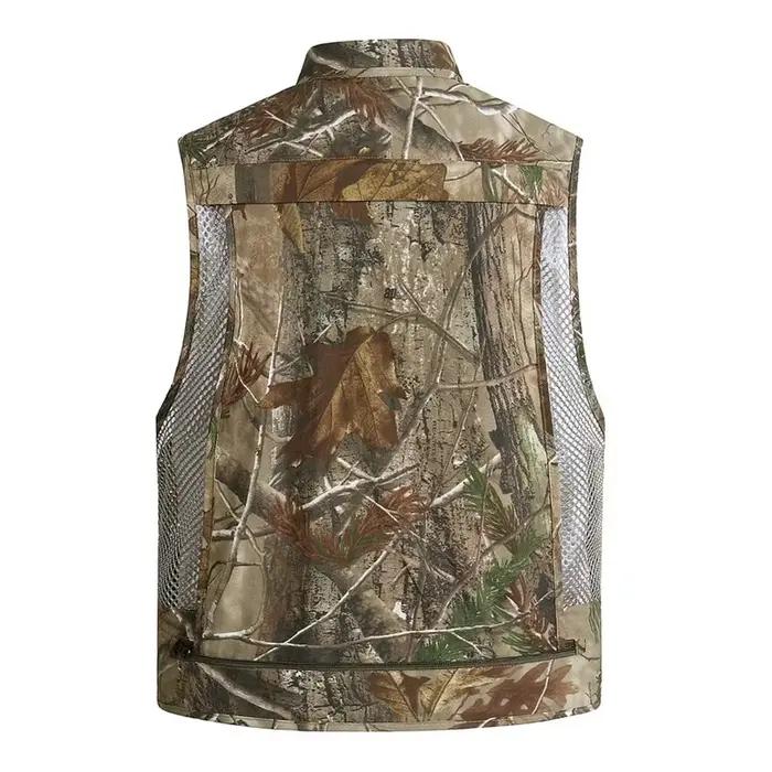 Veste pêche technique mesh camouflage pour pêcheurs photographes avec rangement équipement photo et pêche