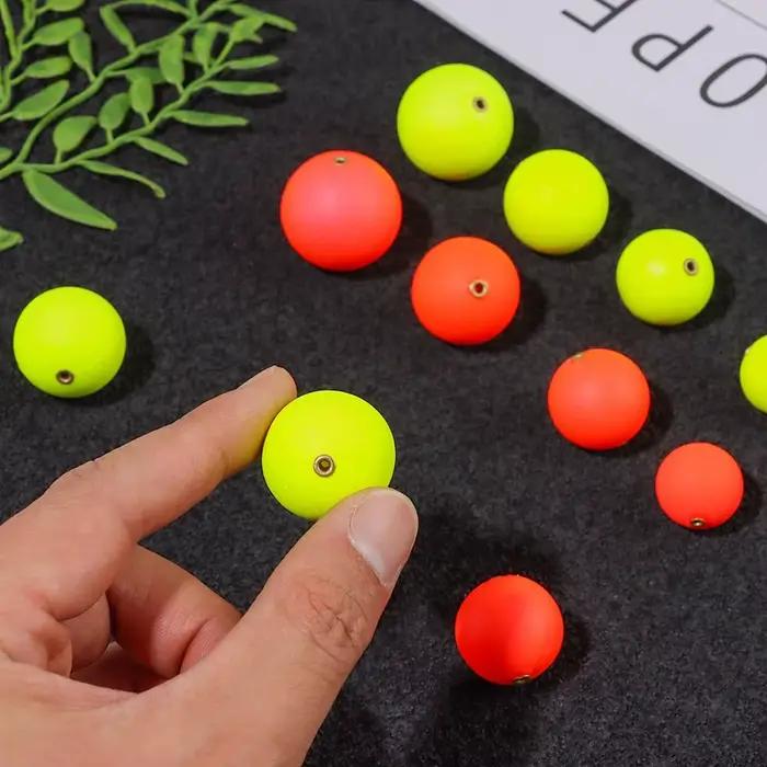 10 boules flottantes en mousse 20-30mm avec anneau cuivre pour pêche mer et eau douce