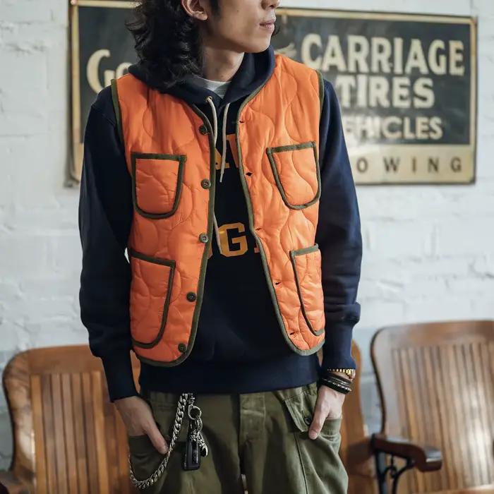 Veste légère sans manches matelassée en nylon doublure chaude pour la pêche
