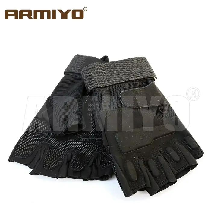 Gants tactiques demi-doigts Armiyo pour pêche sportive, chasse et airsoft - Protection outdoor