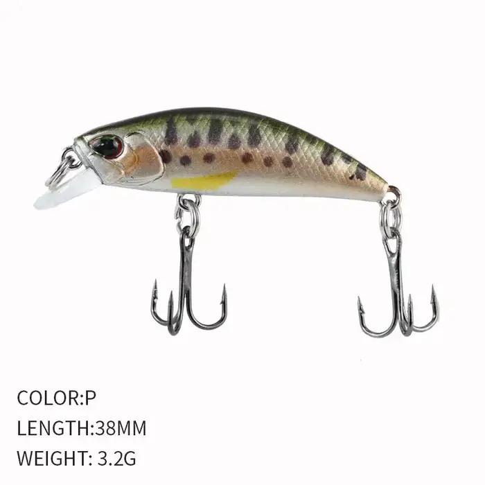 Leurre pêche minnow 38mm 3.2g coulant pour truite, perche et carpe, appât artificiel jerkbait