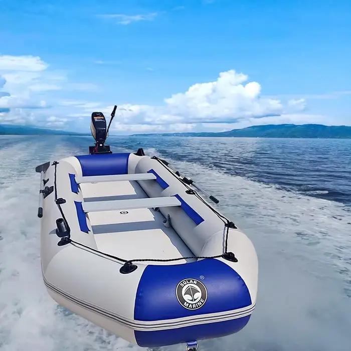 Bateau gonflable pêche ventre PVC Savagemarine kayak leurre installation moteur hors-bord rivière lac transportable