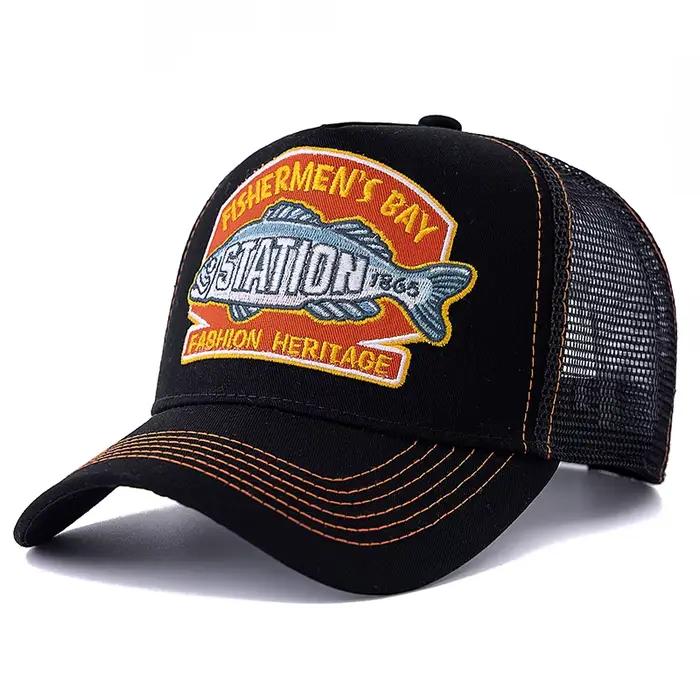 Casquette pêche été unisexe mesh respirant - Style big fish pour pêcheurs hommes et femmes - Chapeau outdoor