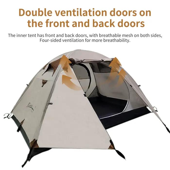 Tente de pêche imperméable légère - Double porte pour camping et randonnée facile à monter