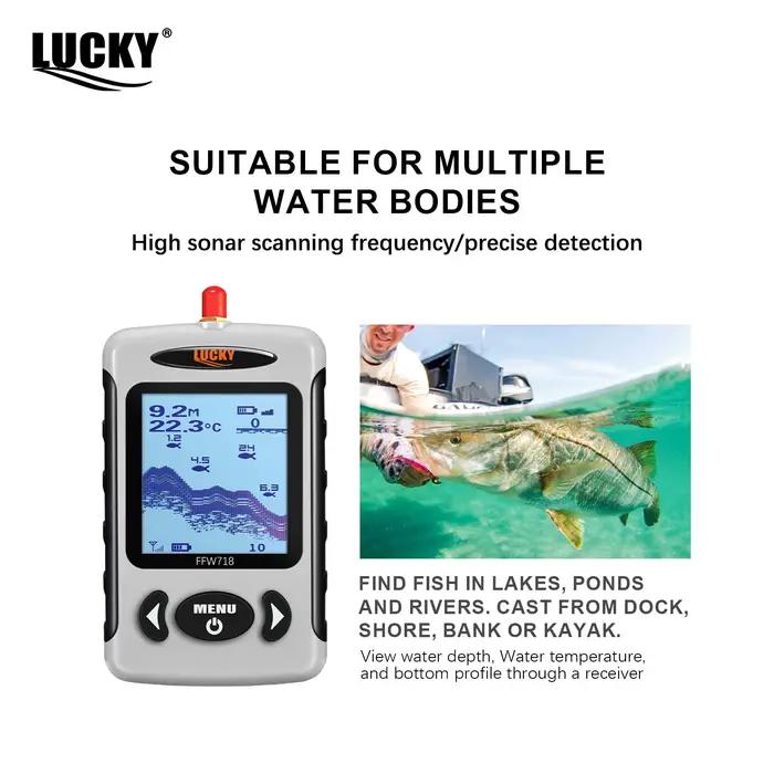 Sondeur de poissons portable sans fil Russian Menu échosondeur capteur 45m détection fond rivière lac mer