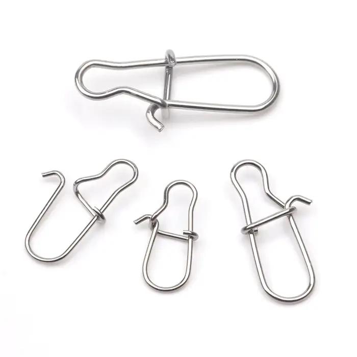 Rompin 100pcs 000-5# fishing nice hooked snap Pin 304 Stainless Steel Fishing Ba