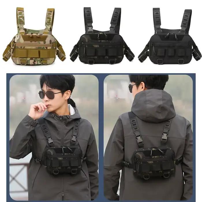 Sac poitrine pêche tactique homme étanche molle nylon randonnée camping sac à dos voyage extérieur