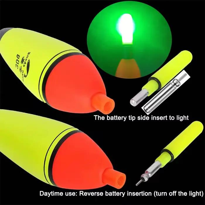 Flotteur de pêche lumineux 5g-100g avec chargeur USB - Bouée LED verticale pour pêche jour et nuit en mer