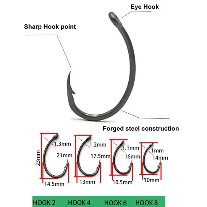 6 montages hair rig prêts à pêcher pour la carpe avec hameçons spécialisés et ligne de pêche